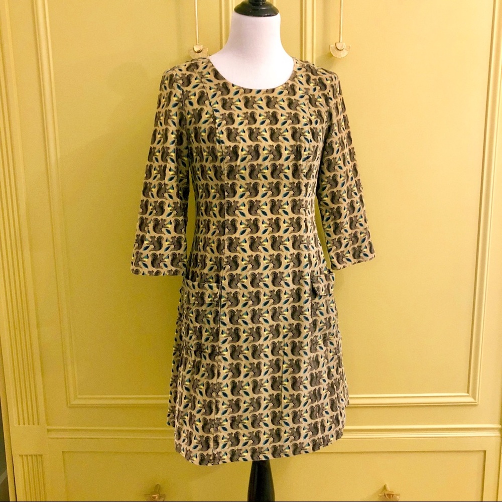 Boden Squirrel Corduroy Dress